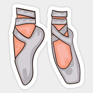 Silver Ballet Shoes Sticker